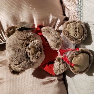 Godiva 2017 Holiday Gray Stuffed Teddy Bear with Red Coat